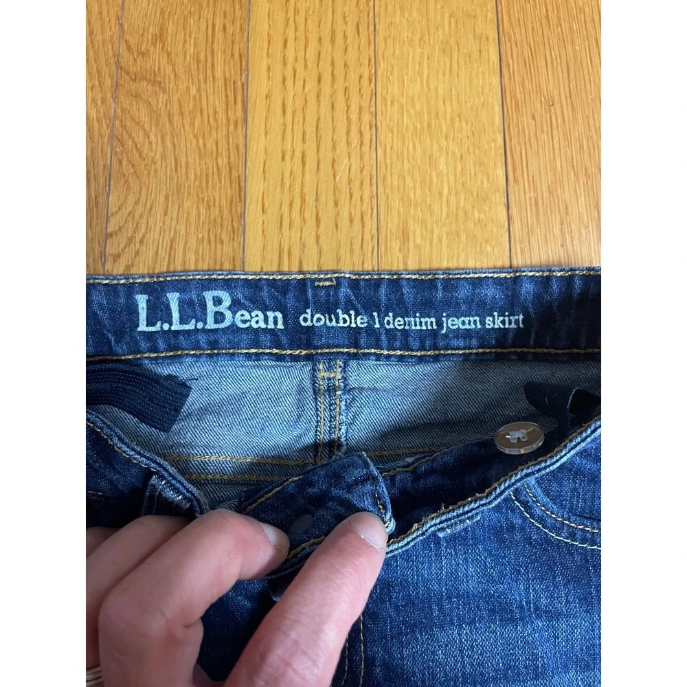 LL Bean Double L Denim Jean Skirt Girls Size‎ 12 Dark Wash